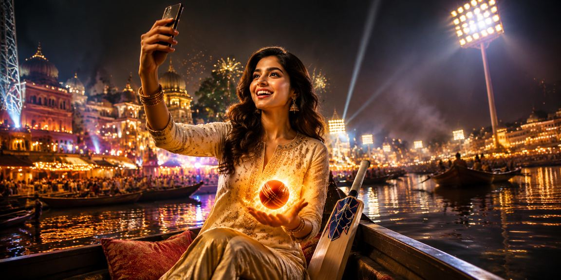 Exciting cricket betting scene in India with fans enjoying digital platforms during matches