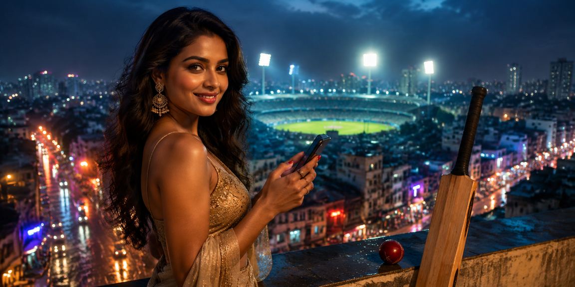 Mumbai cricket betting neon lights at night